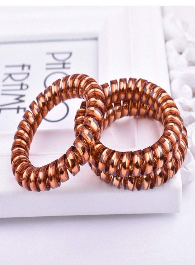 Honbon Hair Bands Elastics, No Crease Spiral Ties Hair Waterproof Phone Cord Hair Scrunchies Ponytail Hair Rubberband Hair Rope Hand Bracelet for Women Girls Telephone Wire 10pc - Image 2
