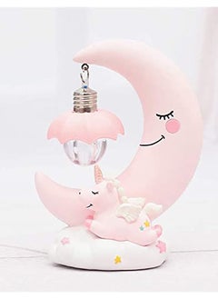 Generic Unicorn Moon Night Light, LED Night Light Cartoon Nursery Lamp for Kids Kid Girl Toy Home Decor Birthday Gift Home Decor, Pink  - Image 1