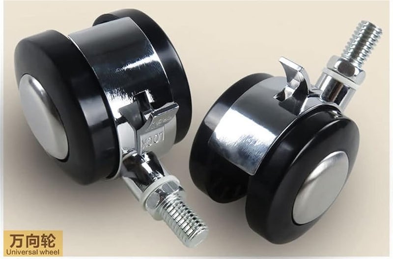 2 Inch M10x14mm Alloy Furniture Wheels Quiet Caster Desk Pulleys 2Pcs - Image 4