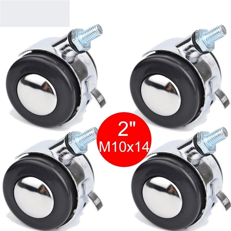 2 Inch M10x14mm Alloy Furniture Wheels Quiet Caster Desk Pulleys 2Pcs - Image 3