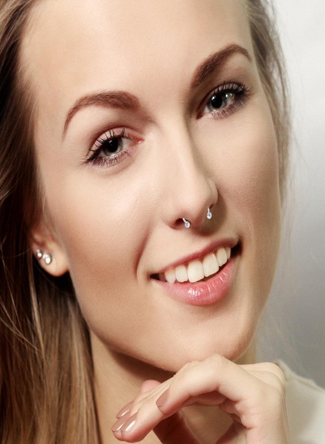 Yolev 14Pcs 16G Stainless Steel Septum Jewelry Silver Horse Shoe Nose Ring Piercing Jewelry 6/7/8/9/10/12/14mm Horseshoe Nose Ring for Women and Men - Image 5