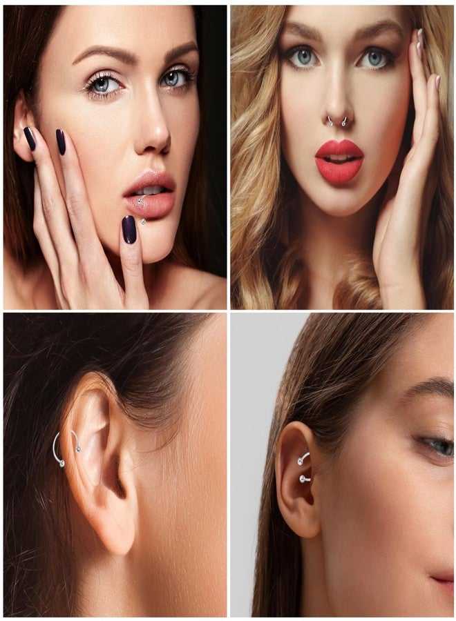 Yolev 14Pcs 16G Stainless Steel Septum Jewelry Silver Horse Shoe Nose Ring Piercing Jewelry 6/7/8/9/10/12/14mm Horseshoe Nose Ring for Women and Men - Image 4