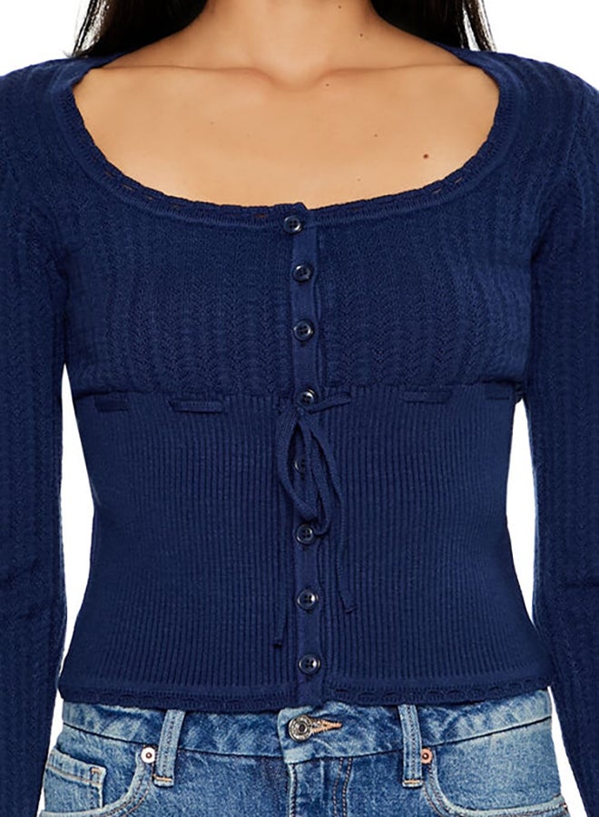 FOREVER 21 Metallic Cropped Sweater - Image 3