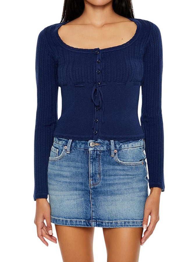 FOREVER 21 Metallic Cropped Sweater - Image 1