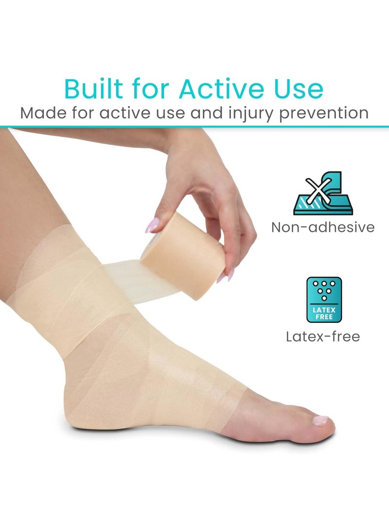 FAYET 3-Pack Athletic Pre-Wrap Underwrap Tape, Non-Adhesive Foam Wrap , Breathable Stretchy Easy Tear, Base Layer for Ankles Wrists Knees and Hair(2.75 in x 30 yds) - Image 3