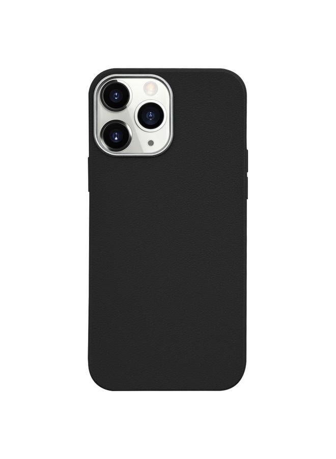 اس-توب جراب لهاتف iPhone 11 Pro بنمط الليتشي وحافة فضية وإطار كاميرا ومادة جراب هاتف - Image 1
