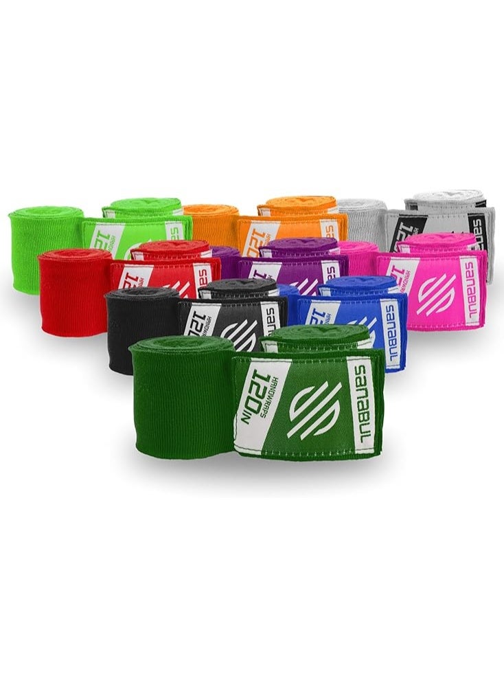 Sanabul  Elastic 120 Inch Boxing Hand Wraps | Kickboxing Handwraps For Boxing Gloves For Men, Women, And Kids | Muay Thai Mma Hand Wraps | Forest Green - Image 1