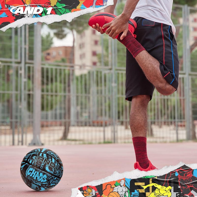 And1 Chaos Basketball: Official Regulation Size 7 (29.5 inches) Rubber - Deep Channel Construction Streetball, Made for Indoor Outdoor Basketball Games - Image 4