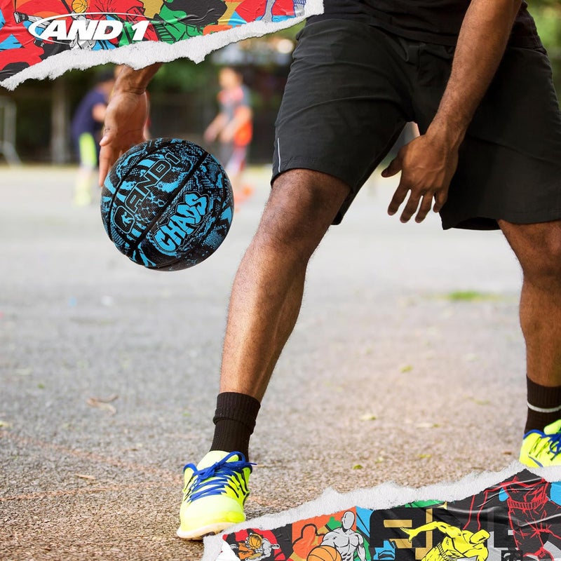 And1 Chaos Basketball: Official Regulation Size 7 (29.5 inches) Rubber - Deep Channel Construction Streetball, Made for Indoor Outdoor Basketball Games - Image 3