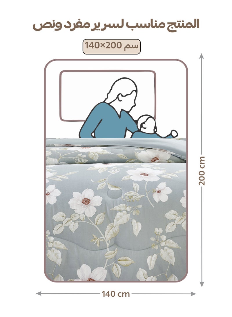 Doona Bedding Comforter Set, Fits 140x200 cm Single Size Bed – 4 Pcs Reversible Printed Design – 350 GSM All-Season Comforter – Premium Brushed Microfiber - Image 2