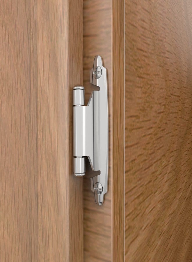 Chibery 3/8 Inch Inset Cabinet Hinges, 25 Pairs(50 Pack) Hinges for Kitchen Cabinets Self-Closing Decorative, for Variable Kitchen Cabinet Doors Satin Nickel, Satin Nickel - Image 2