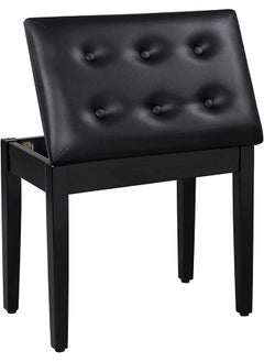 Garlo Piano Bench with Padded Cushion and Storage Compartment for Music Books, Vanity Stool, Tufted Wooden Seat, 53 x 34 x 47cm  - Image 1