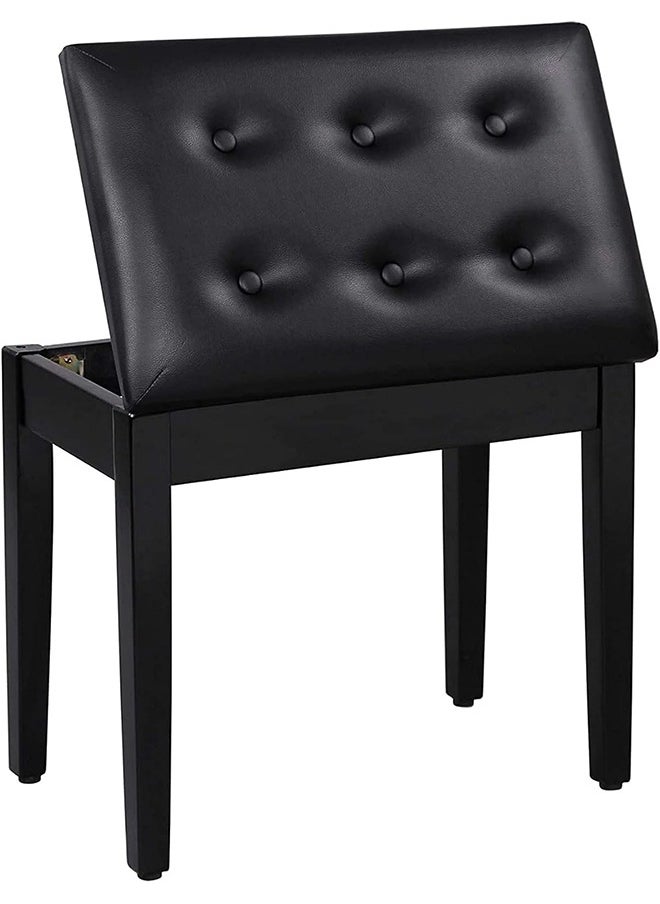 Garlo Piano Bench with Padded Cushion and Storage Compartment for Music Books, Vanity Stool, Tufted Wooden Seat, 53 x 34 x 47cm  - Image 1
