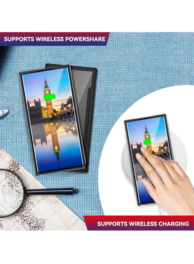 عام علبة واضحة متوافقة مع Samsung Galaxy S23Ultra/ S23Plus/S23، مصممة لتحمل الصدمات بقوة مع حماية مزدوجة وفقاً للمعايير العسكرية، مصنوعة من البوليكربونات والألومنيوم للحماية القصوى. - Image 2