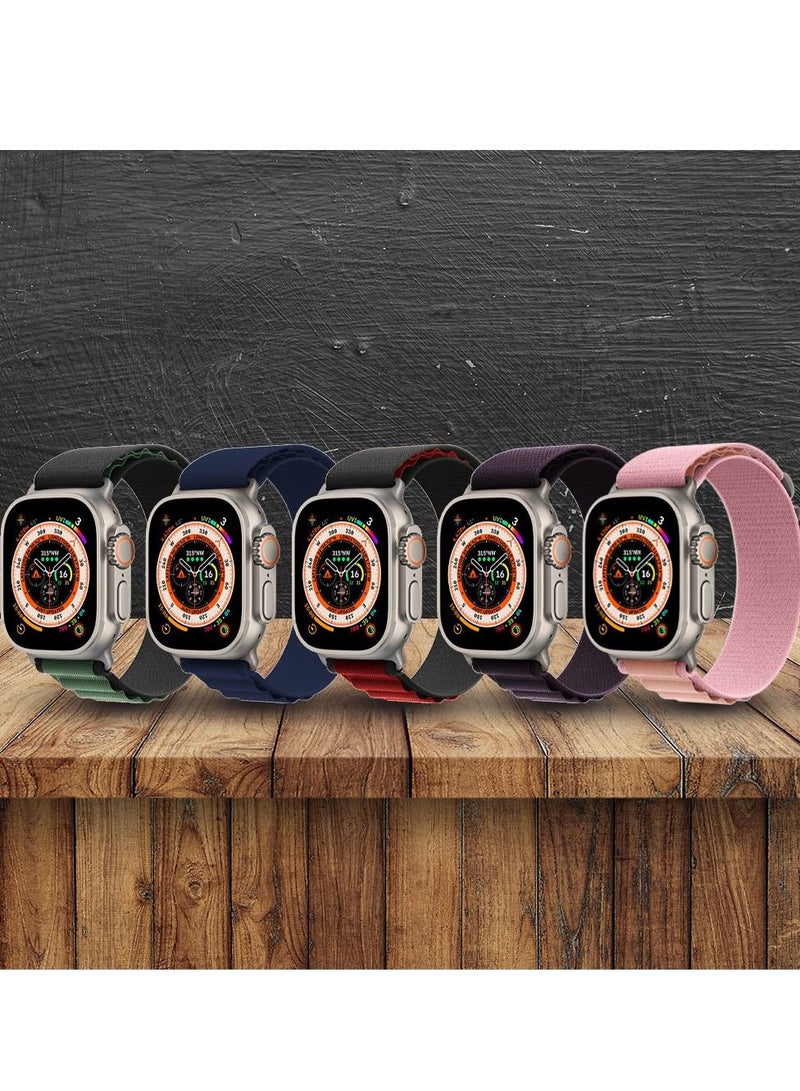 CATANES 5 Pack For Apple Watch Band 49mm 45mm 44mm 42mm Alpine Loop Band Women Men Adjustable with Metal G-Hook Strap for iWatch Ultra Series SE 8/7/6/5/4/3/2/1 Multicolour - Image 2