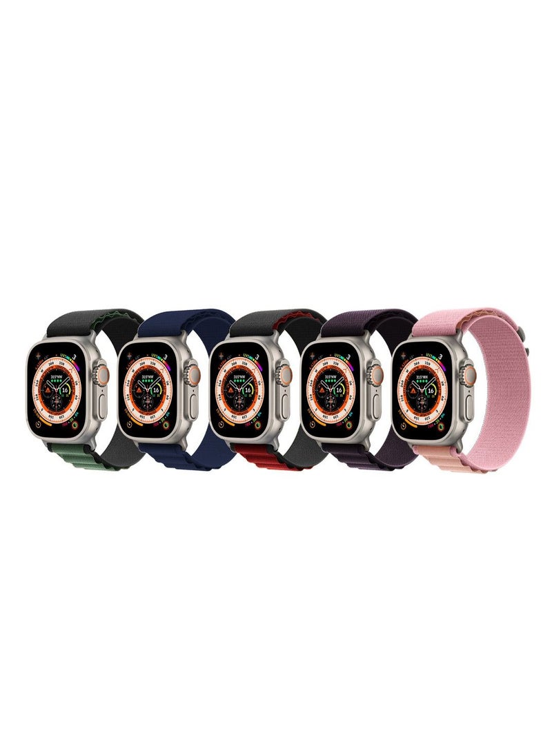 CATANES 5 Pack For Apple Watch Band 49mm 45mm 44mm 42mm Alpine Loop Band Women Men Adjustable with Metal G-Hook Strap for iWatch Ultra Series SE 8/7/6/5/4/3/2/1 Multicolour - Image 3