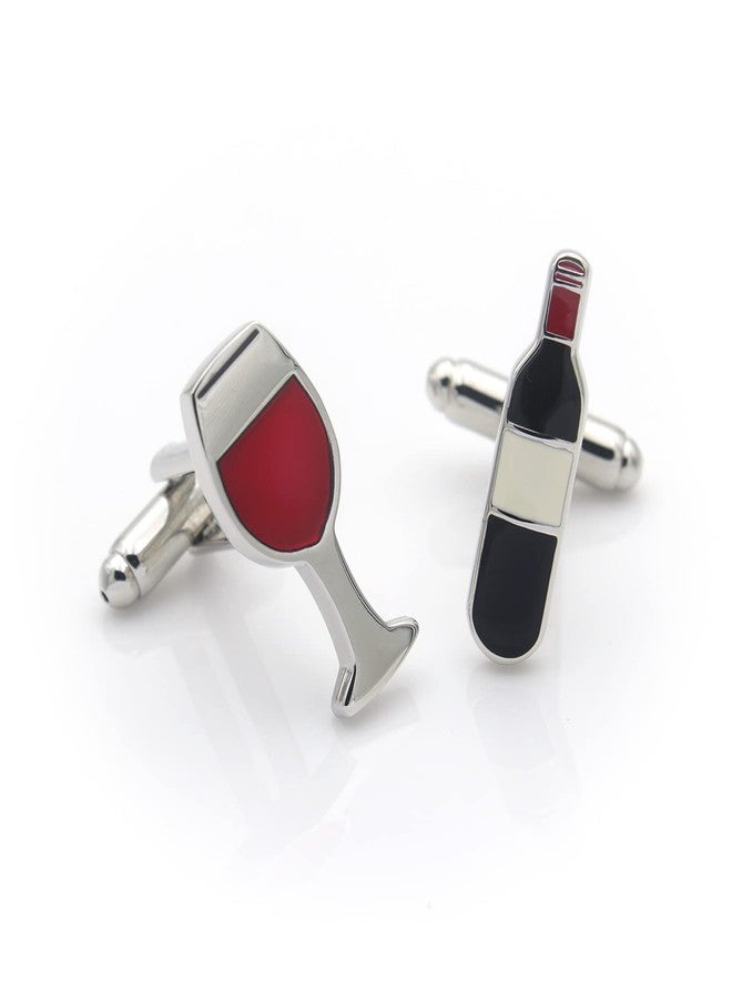 Vcufflinks Wine Bottle and Glass Cufflinks - Image 2