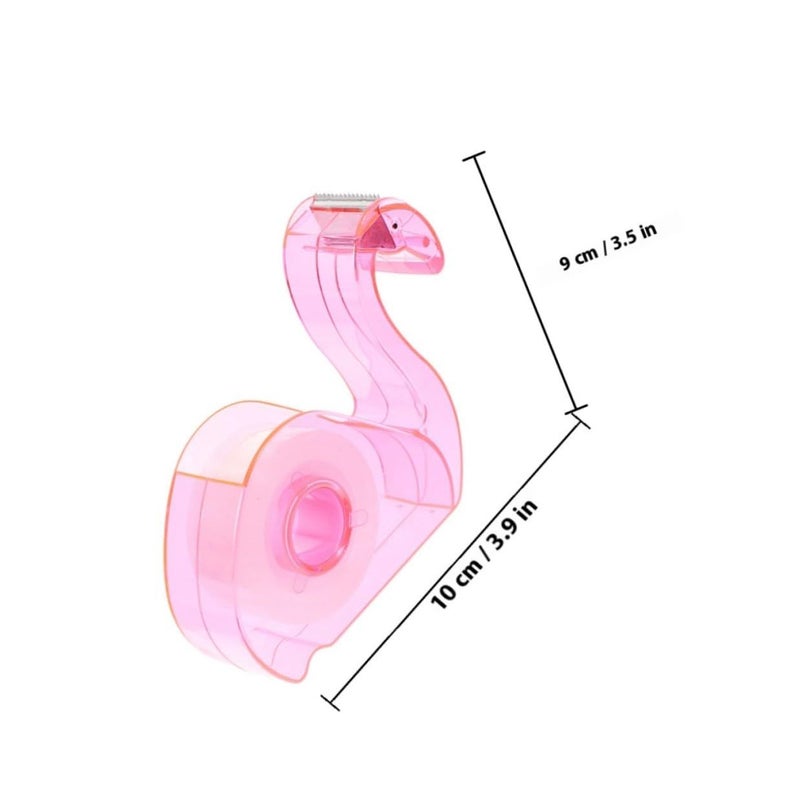 Yardwe 2pcs Pink Flamingo Cute Small Office Tape Dispenser with Built In Tape Desk Cutter Holder for Home and School Supplies - Image 3