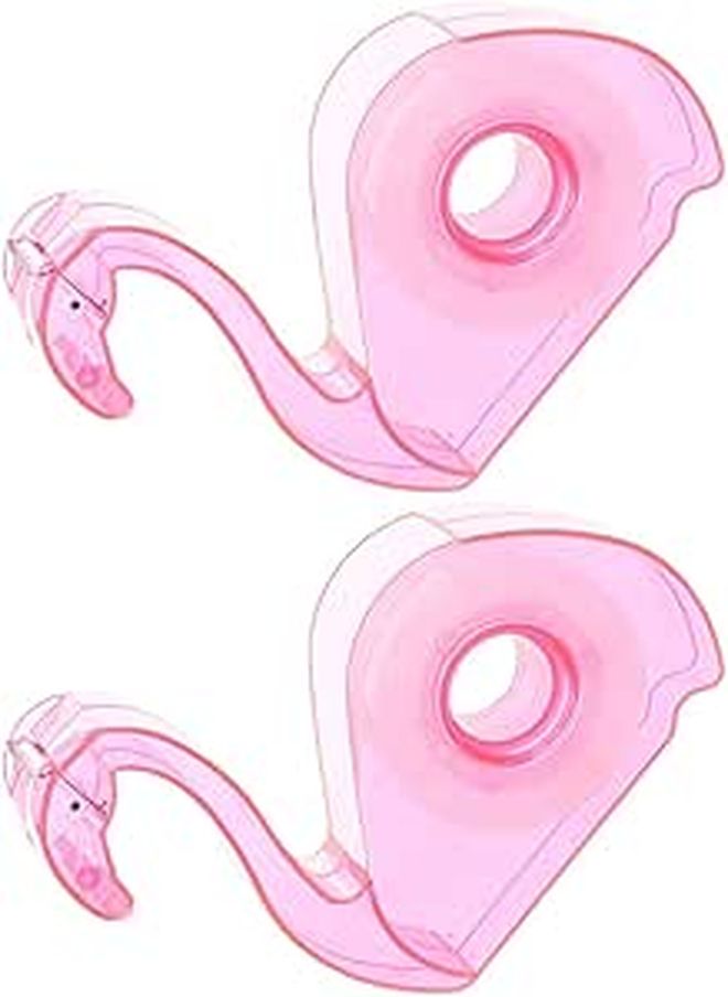 Yardwe 2pcs Pink Flamingo Cute Small Office Tape Dispenser with Built In Tape Desk Cutter Holder for Home and School Supplies - Image 1