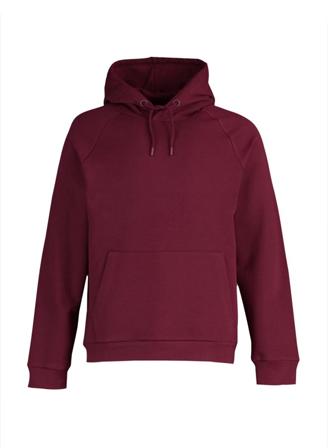 trendyol Claret Red Regular/Normal Cut Hooded Fleece/Warm Sweatshirt - Image 5