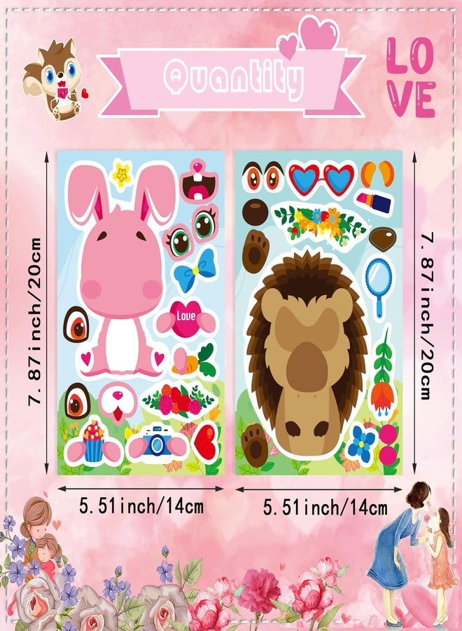 DUJAA 36 Sheets Valentine Stickers for Kids Make a Valentine Animal Stickers Make Your Own Stickers, Valentine’s Day Crafts Party Games Activities - Image 3