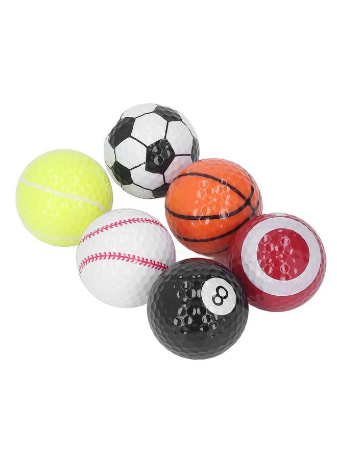 Thoraya 6pcs Golf Sports Training Balls Colorful Golf Practice Ball Gifts Set Various Balls Elements Novelty Golf Ball for Golf Training  - Image 3