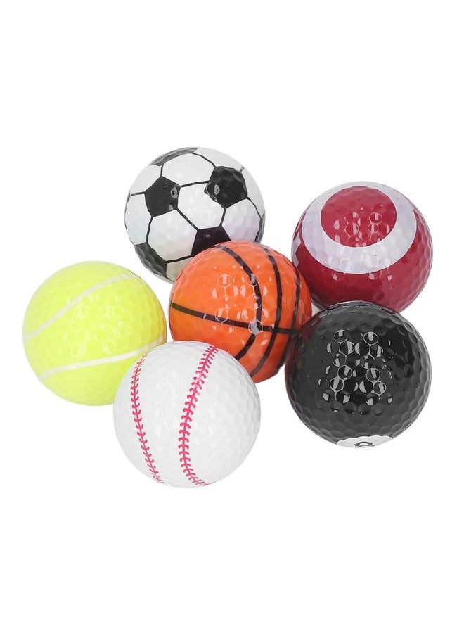 Thoraya 6pcs Golf Sports Training Balls Colorful Golf Practice Ball Gifts Set Various Balls Elements Novelty Golf Ball for Golf Training  - Image 4