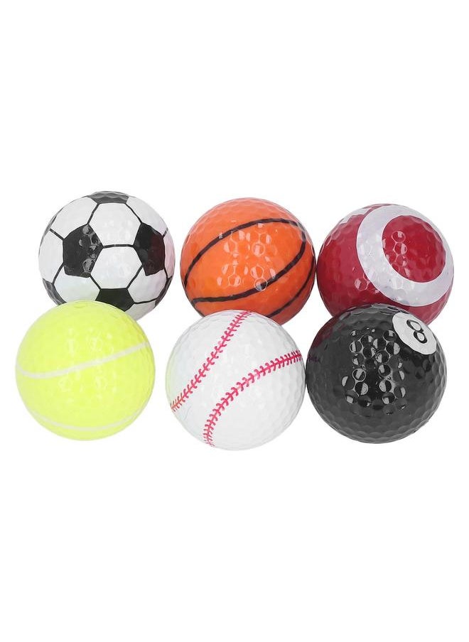 Thoraya 6pcs Golf Sports Training Balls Colorful Golf Practice Ball Gifts Set Various Balls Elements Novelty Golf Ball for Golf Training  - Image 5