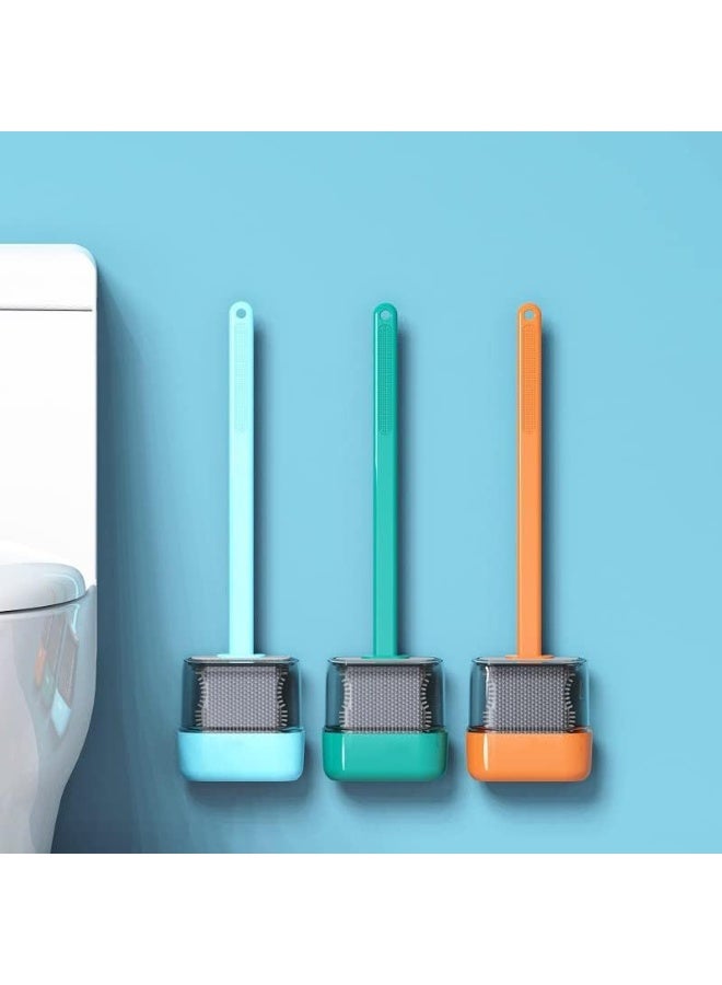 Silicone Toilet Brush with Holder – Multi-Color Bathroom Cleaning Brush - Image 5