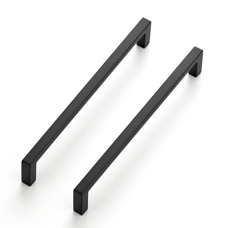 Ravinte 15 Pack Matte Black Cabinet Pulls, 6-1/4 Inch (160mm) Hole Center Slim Kitchen Handles, Square Drawer Pulls for Cabinets & Cupboards, Hardware - Image 3