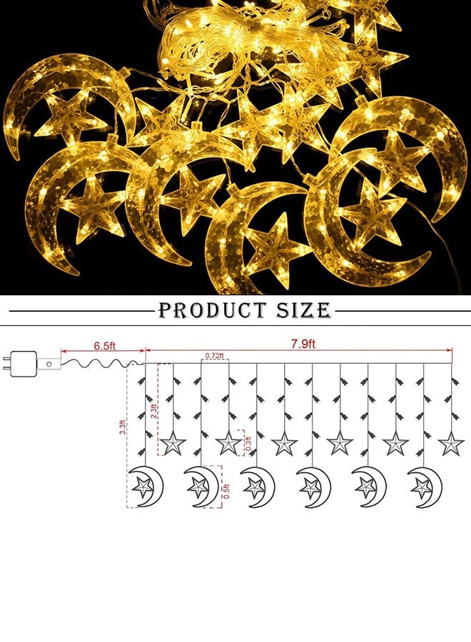 Eworld LED String Lights with 8 Lighting Modes for Eid and Ramadan Decorations, Islamic Night Lights Featuring 6 Stars and 6 Crescents Design, USB and Battery Powered, Waterproof and Safe for Indoor and Outdoor Use - Image 4