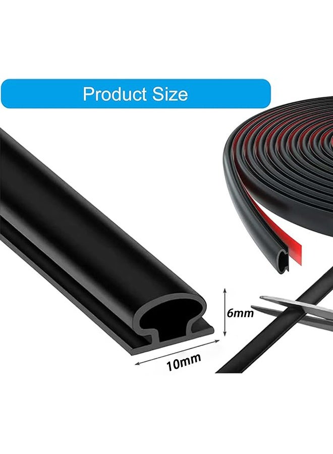 RATSAW Door Sealing Strips, 800cm Black D-Shaped Door Rubber Sealing Strips, Self-Adhesive Rubber Door Thermal Insulation Weather Stripping, Door Weather Stripping, Sound Insulation Door Strips for Door Frames Windows - Image 3
