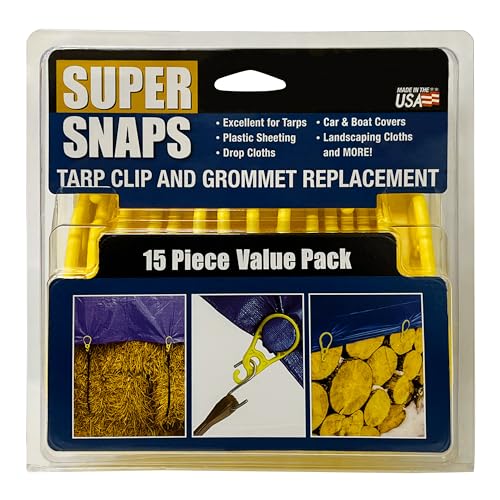 ACCUSHARP Super Snaps Tarp Clips for Outdoor Camping, Tent, Awning, Banner, Cover, Tarps, and Plastic Sheeting, Grommet Replacement, 15 Pieces - Image 5