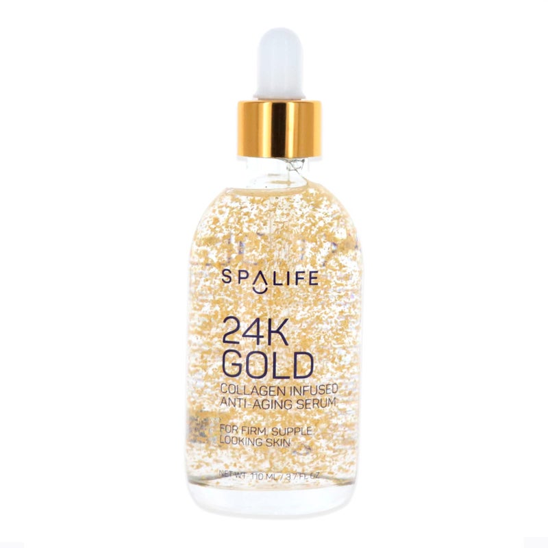 SpaLife Nourishing AntiAging Gold  Silver Serums AntiAging 24k Gold  Collagen 110 ml 37 Fl Oz  Boosts Firmness Hydration and Radiance