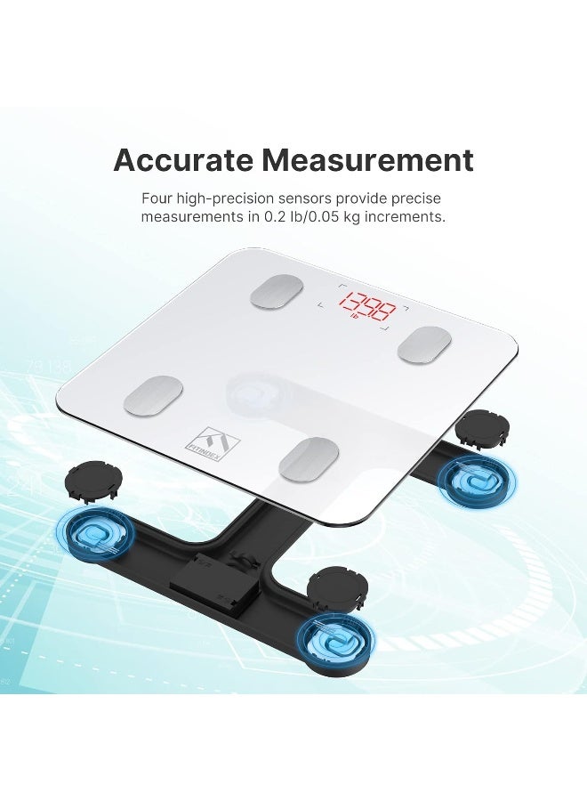 FITINDEX Bluetooth Body Fat Scale, Smart Wireless Digital Bathroom Weight Scale Body Composition Monitor Health Analyzer with Smartphone APP for Body Weight, Fat, Water, BMI, BMR, Muscle Mass - Image 3