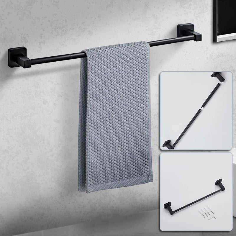 bluebyrne Matte Black Bathroom Hardware Set 4 Pieces,Bathroom Accessories Set Stainless Steel Wall Mounted, Hand Towel Bar, Towel Ring, Robe Towel Hooks,Toilet Paper Holder,Towel Bar Set, 23.6 Inch - Image 4