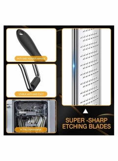 Y&D Lemon Zester and Cheese Grater, Premium Stainless Steel, A Sharp Kitchen Tool for Ginger, Garlic, Nutmeg, Chocolate, Vegetables, Fruits, Dishwasher Safe, Black  - Image 4