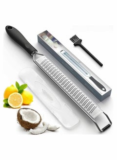Y&D Lemon Zester and Cheese Grater, Premium Stainless Steel, A Sharp Kitchen Tool for Ginger, Garlic, Nutmeg, Chocolate, Vegetables, Fruits, Dishwasher Safe, Black  - Image 1
