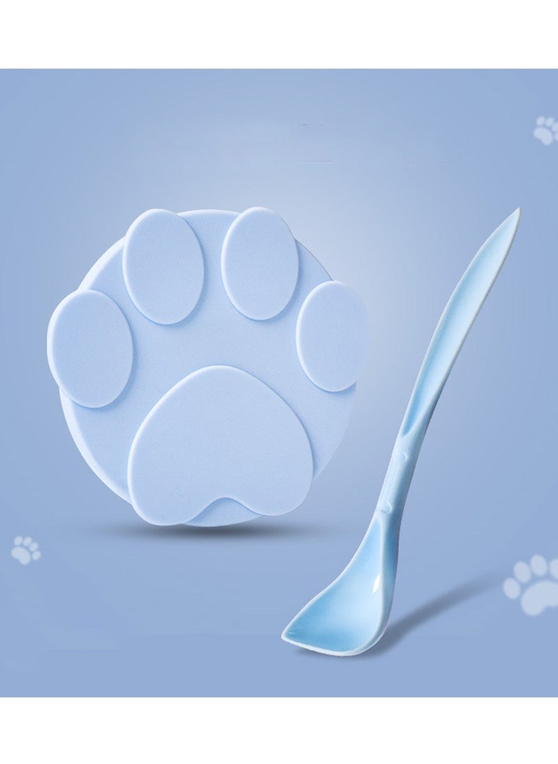 أغطية علب طعام الحيوانات الأليفة وملعقات، أغطية علب عالمية من السيليكون خالية من BPA لطعام الكلاب والقطط، غطاء علبة واحد يناسب معظم أحجام علب طعام الكلاب والقطط القياسية باللون الأخضر - Image 1