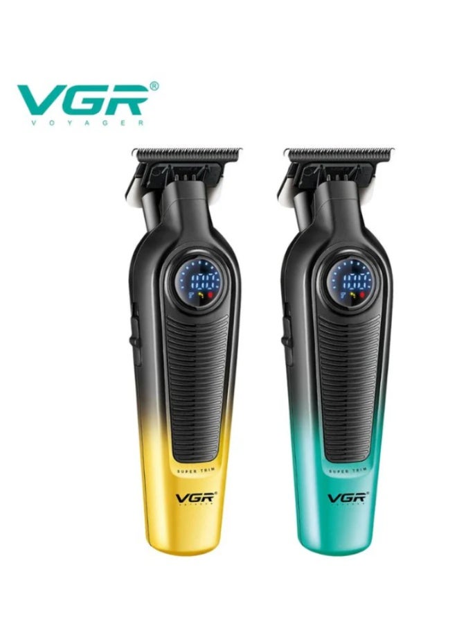 في جي آر VGR T-shaped Hair Clipper – V-996 with LED Display and 4 Attachments - Image 1