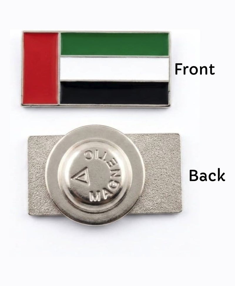 Yuwell 6 Pieces UAE National Day Flag Badge Premium Metal Magnetic Lapel Pin, Rectangle UAE Flag Brooch Emblem, Durable Magnetic Pin for Clothing, Gifts, Collectors, Party Supplies & National Day Decorations - Image 2