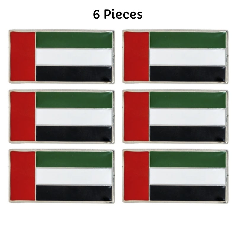 Yuwell 6 Pieces UAE National Day Flag Badge Premium Metal Magnetic Lapel Pin, Rectangle UAE Flag Brooch Emblem, Durable Magnetic Pin for Clothing, Gifts, Collectors, Party Supplies & National Day Decorations - Image 3