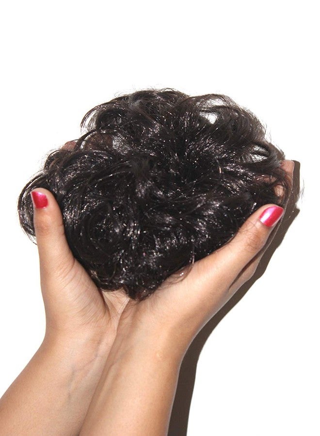 ريتزكارت وصلات شعر ريتزكارت على شكل كعكة فوضوية، مموجة ومجعدة، مصنوعة من المطاط المرن، للنساء (بني) - Image 5