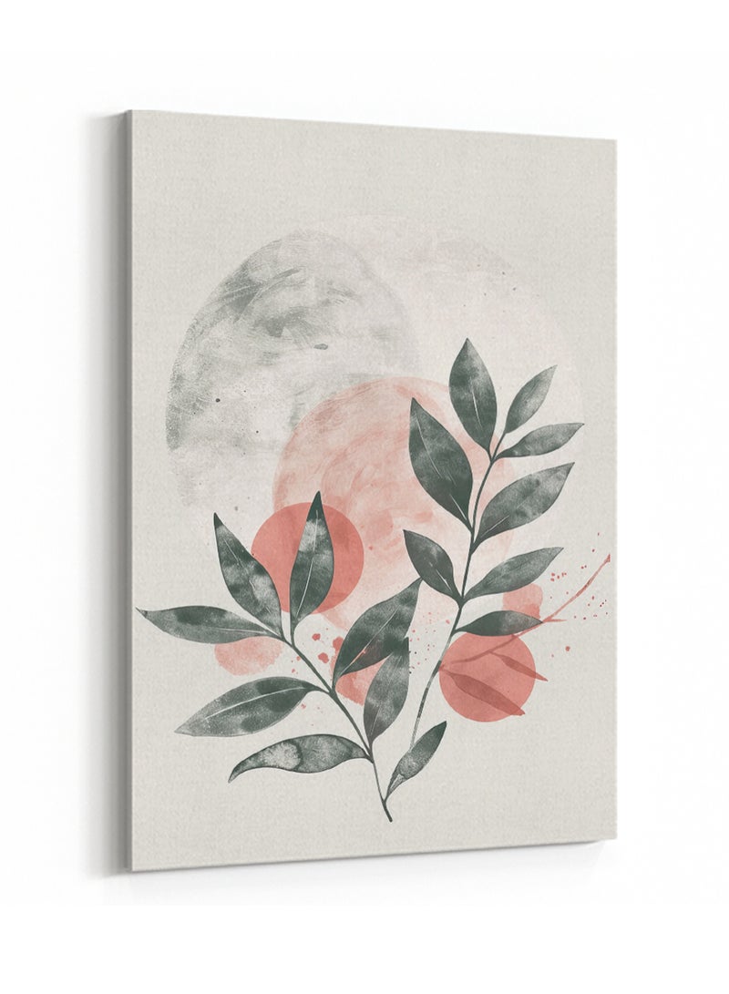 LOWHA Framed Canvas Wall Art Stretched Over Wooden Frame, Leaves  Painting - Image 4