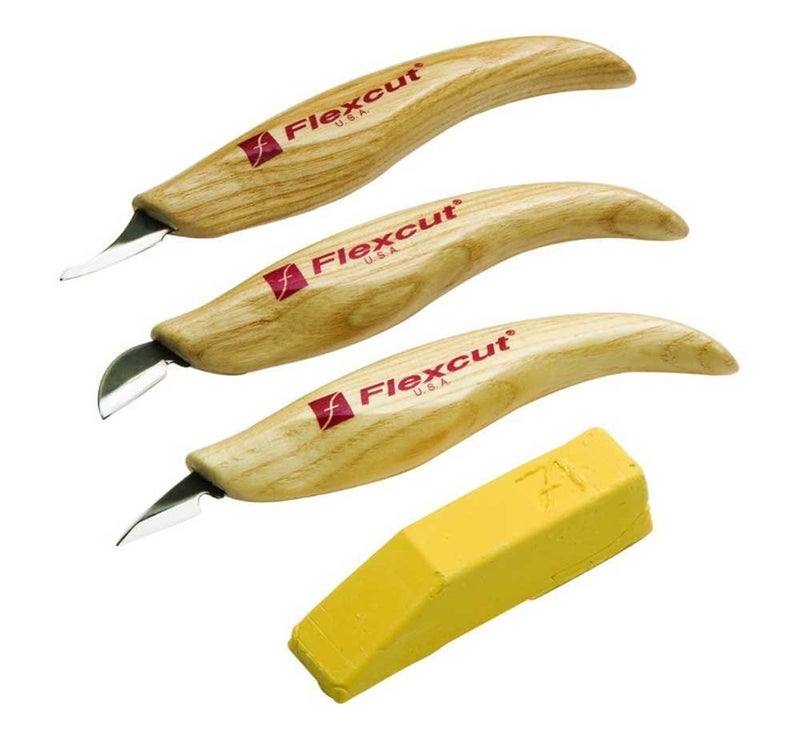 Flexcut Detail Knife Set with MiniPelican Carving and Detail Knife KN400 Wood Carving Kit