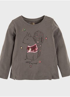SMYK Kids Squirrel Printed Round Neck T-Shirt  - Image 1