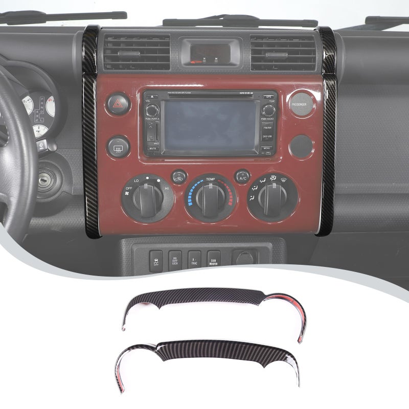 LLKUANG Car ABS Center Console Navigation Side Trim Strip Fit for Toyota FJ Cruiser 20072021Dashboard Navigation Side Decorative Strip Cover 2 PCS ABS Carbon Fiber
