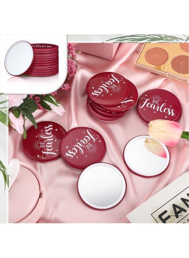 Hoolerry 48 Pcs Red Inspirational Compact Mirror Bulk 2.8 Inch Round Makeup Glass Mirror Positive Personal Purse Pocket Mirror Small Portable Travel Mirror for Employee Coworker Staff Thank You Gifts - Image 3
