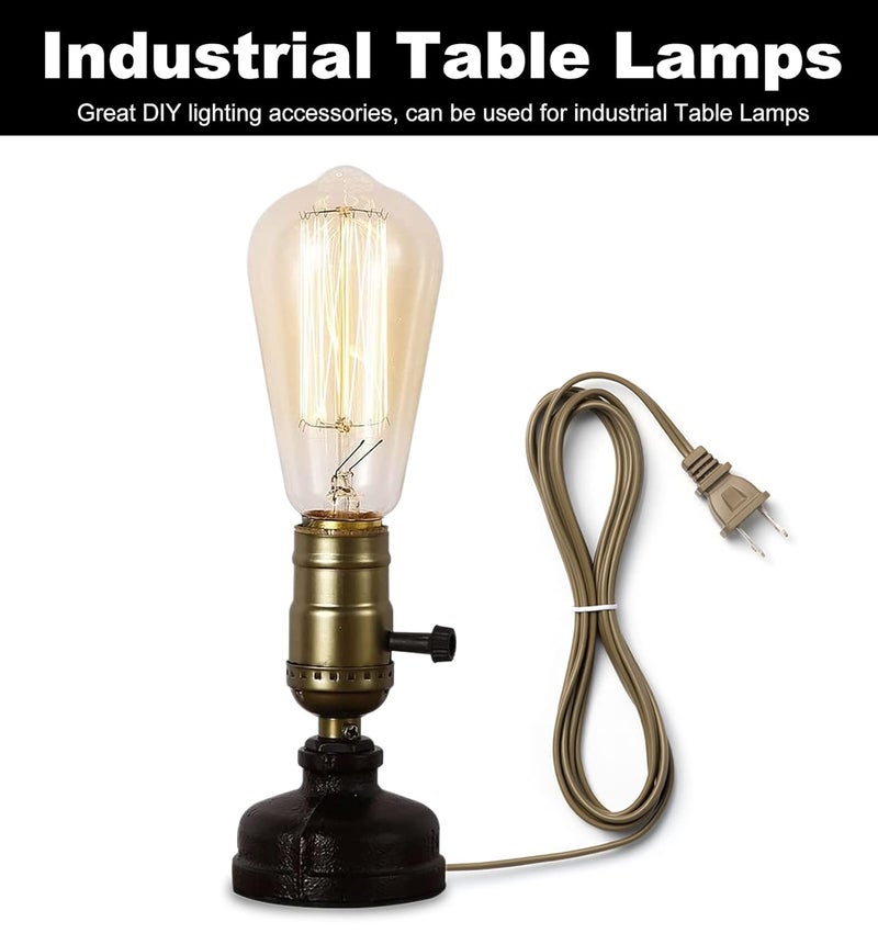 Qc Lamp Making Kit, Lamp Parts for Repair Replacement or Rewire Table and Floor Lamps, 3 Way Socket 12 Foot Matching Cord and Essential Hardware, DIY Lamp Kits for Do It Yourself (Antique Brass) - Image 5