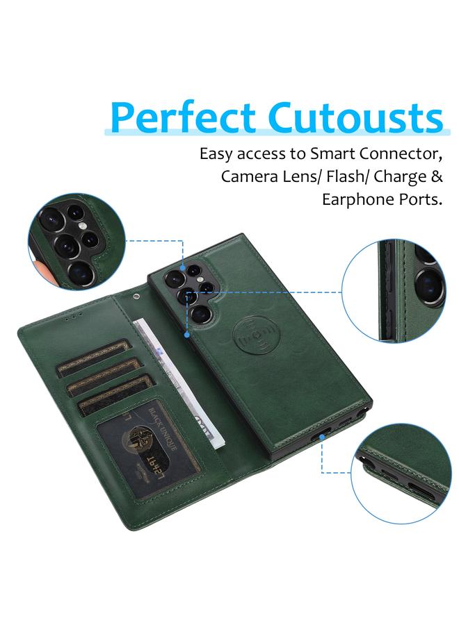 S-TOP Case For Samsung Galaxy S23 Ultra 5G Calf Texture 2 in 1 Detachable Magnetic Back Cover Leather Case - Image 4